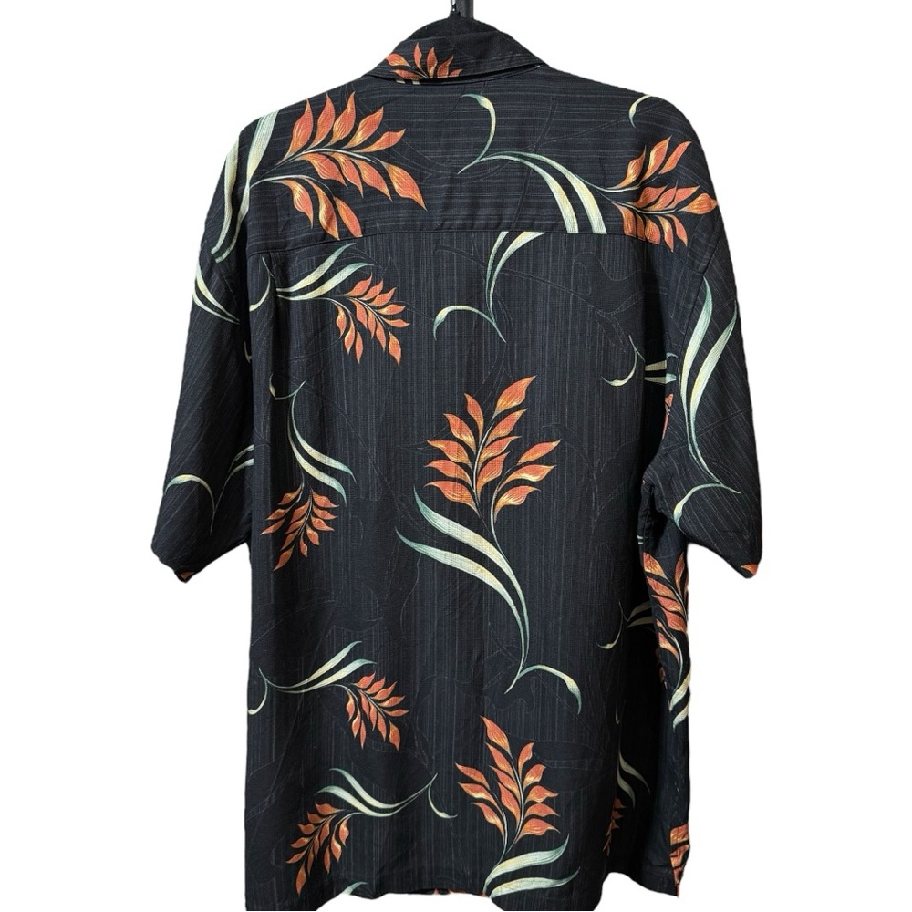 QUICKSILVER 'Silver Edition' Silk Hawaiin Shirt Men's Size XL Black Floral - Picture 2 of 6